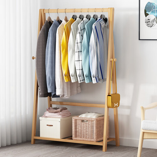 Yubaimuchuang coat rack floor-standing vertical bedroom home multi-functional clothes rack living room door hanging bag hanging clothes rack single layer primary color 60CM