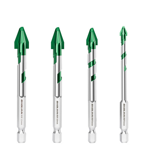 Baolian ceramic tile drill bit concrete electric hand drill for drilling super hard tilted head ceramic hexagonal handle eccentric special triangle drill super hard alloy spiral eccentric drill 4mm 2 pieces
