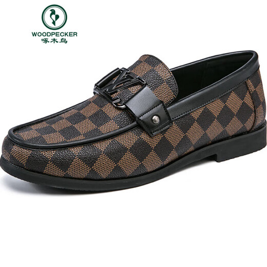 Zapatos de gorro de alta gama de pájaros carpinteros Nuevo estilo para hombres británicos para hombres, conducir zapatos de cuero de cara suave, peinado puntiagudo versátil 9759-9 marrón 38 disparado por zapatos de cuero talla