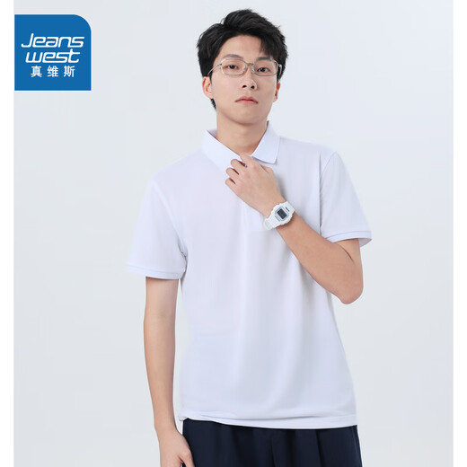 Jeanswest KF Jeanswest Men's Clothing 2025 Summer New POLO Shirt Business Short Sleeve Casual Comfort Fashion Top Dad White 2100 S 160_80A_