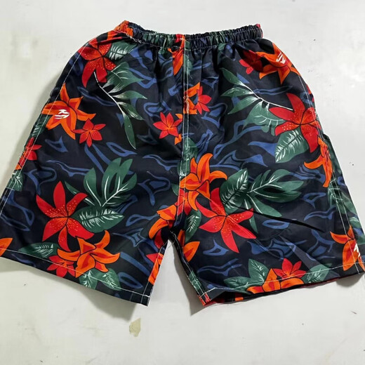 Beach quick-drying pants Men's quick-drying shorts loose five-point rafting surfing seaside swimming blue mixed hair one size