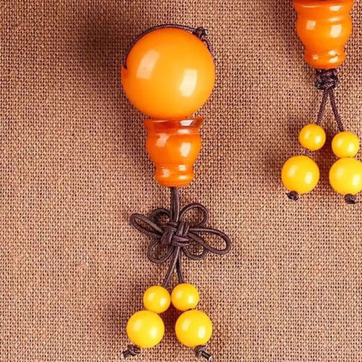 Eternal Leaf Chicken Fat Yellow Beeswax Buddha Head Three-Way Bracelet Chain Buddha Beads Accessories Set Olive Core Star Moon Bodhi Accessories Diameter 16mm/set