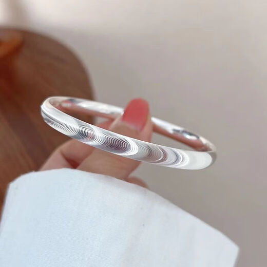 Pure silver 999 cat's eye bracelet for women, solid sterling silver bracelet with sparkling rings, gift for girlfriend during Chinese Valentine's Day, cat's eye 54 rings + certificate, peace and joy, with certificate + bow gift box packaging