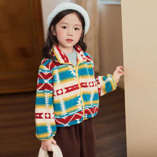 LUSON Xiao O Bao Okids children's clothing baby striped plush jacket for women super good-looking 2025 winter clothing girls polar fleece jacket