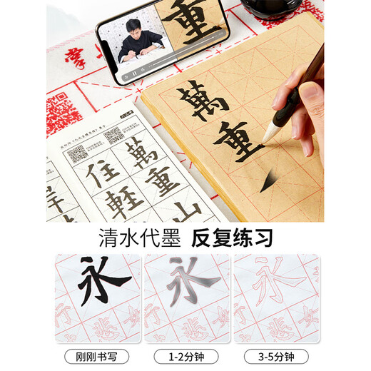 Liupintang brush water writing brush calligraphy water writing cloth set for beginners entry-level calligraphy special primary school calligraphy adult soft pen copybook water writing practice washed cloth fifth treasure of the study room