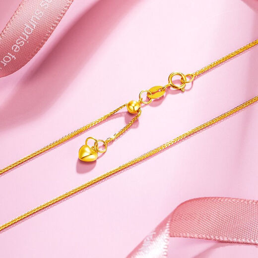 18k gold Chopard chain retractable necklace for women gold rose gold platinum heart-shaped small peach heart pull-out adjustable sweater chain love K yellow Chopard necklace 50cm