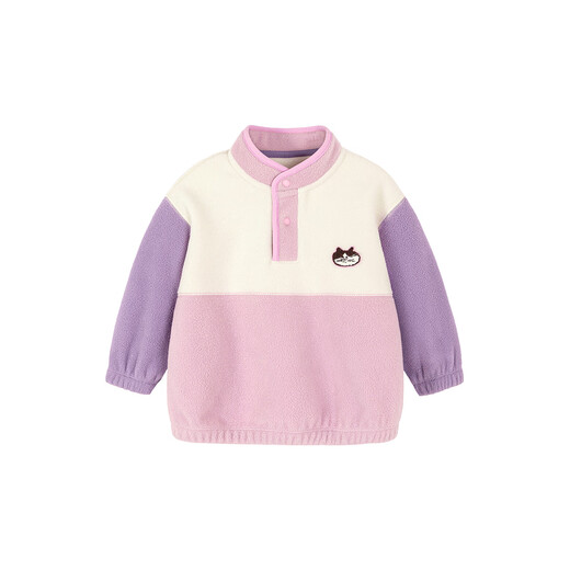 Mini Bala anti-static Bala boys and girls baby polar fleece full size category A sweatshirt 2025 autumn and winter new product Violet A70909 120 cm