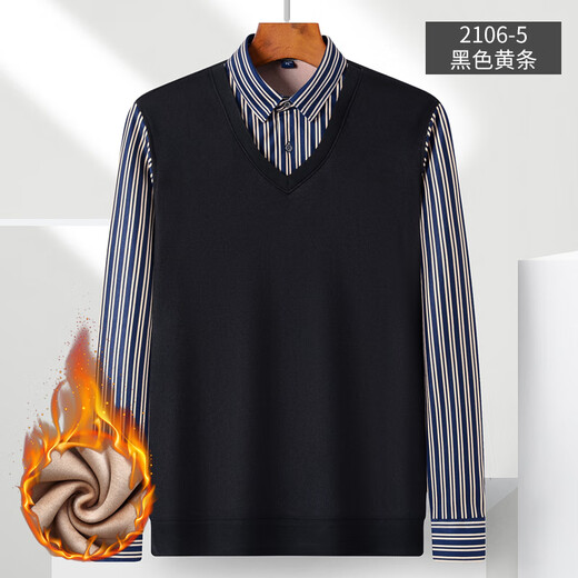 Prenómen Camisa cálida de invierno Hombres de mediana edad más terciopelo