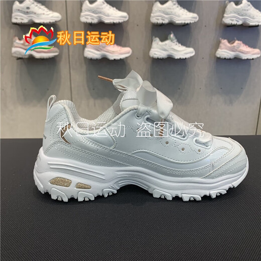 Skechers Chaussures féminines Panda Chaussures Bow Ribbon Sports et chaussures de course décontractées chaussures papa 11976 11976-LTPK 35 220 mm