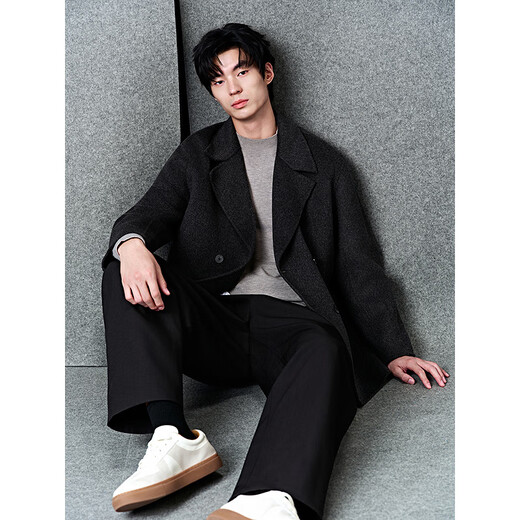 GXG Men's Gray Business Commuting Short Solid Color Suit Short Wool Jacket Men 24 Winter New Product Gray L