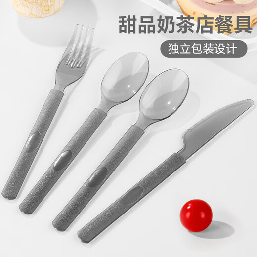 Forty Thousand Kilometers Disposable Spoon Hollow Spoon Disposable Plastic Dinner Spoon Takeaway Packaging Tableware Individually Packaged 100 Pieces