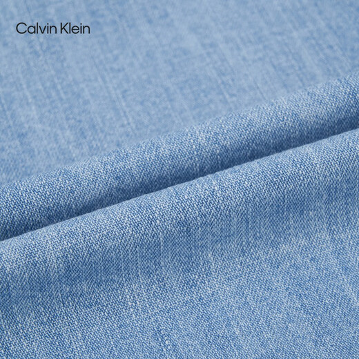 Calvin KleinJeans Spring and Autumn Women's American Trendy Retro Casual ck Light Blue Washed Cotton Loose Denim Shirt 346-denim light blue S