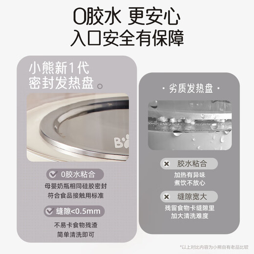 Bear Mini Health Pot Small One Person Tea Maker Constant Temperature Pot Flower Teapot Office Small Health Cup 0.8L Gift for My Girlfriend Off-White 0.8L Upgraded Sealed Heating Plate YSH-D08T8