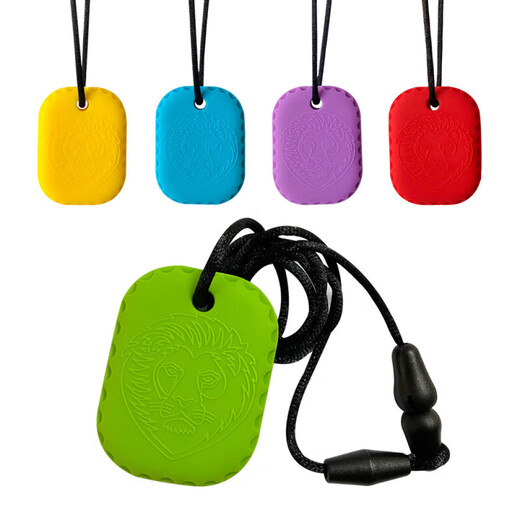 Silicone teether pendant necklace baby soothing chewing molar stick anti-biting hand food grade chewing glue red 1 piece