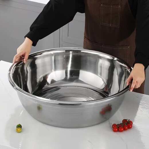 Stainless steel basin household commercial deepened bucket basin wash basin bath basin soup basin basin foot basin wash basin large basin stainless steel basin 40cm