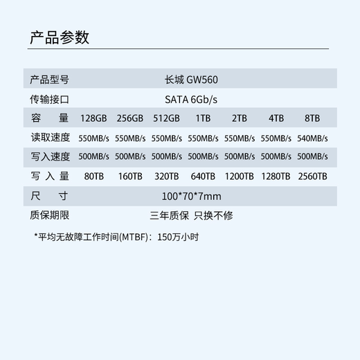 Great Wall 1TB SSD solid state drive SATA3.0 interface reading speed 550MB/S desktop/laptop universal GW560 series