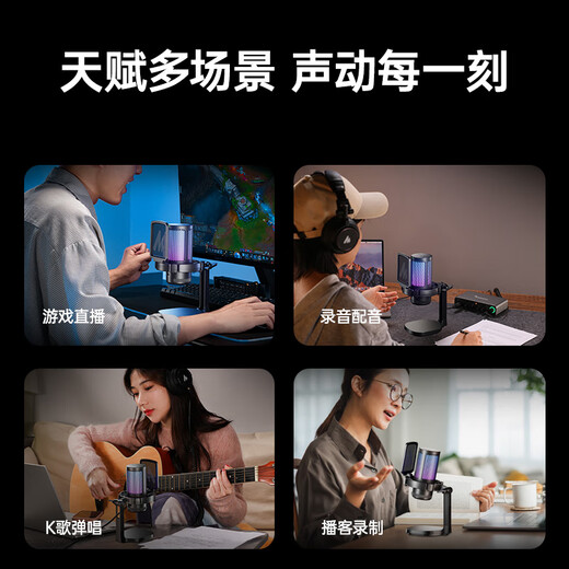 Maono computer microphone game live recording box microphone noise reduction usb mobile phone desktop notebook radio microphone karaoke microphone DM20 wired condenser microphone DM20 white (disc type)