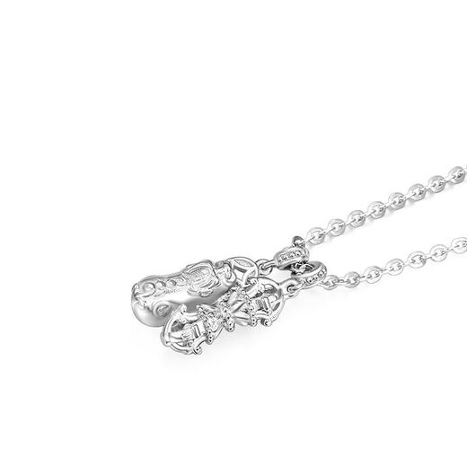 Mengjinyuan Platinum Pixiu Vajra Necklace pt950 Platinum Chain Set for Men and Women Same Style Birthday Gift 7.1g Chain Length Approximately 41.5+3cm