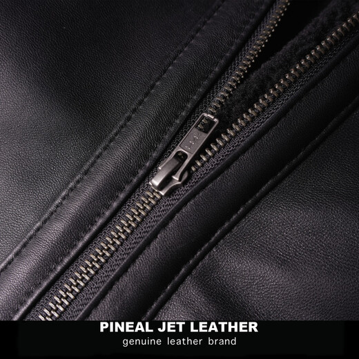 PJL Father's Day gift for dad and husband, practical men's lapel leather jacket, off-season event, black L (145Jin Jin equals less than 0.5kg)