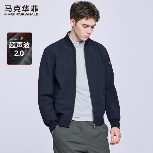 Mark Huafei Ultrasonic lining baseball collar jacket men's 2025 autumn new pilot jacket men's 1521 dark blue 102 L 175