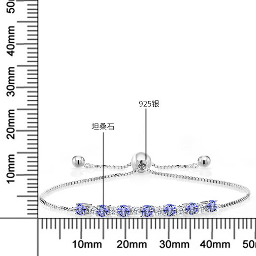 GEM STONE KING 1.2 carat tanzanite bracelet for women 925 silver adjustable full diamond colorful jewelry as a birthday gift for girlfriend