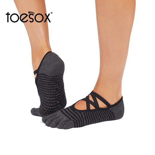 Toesox new yoga socks non-slip Pilates dance five-finger non-slip fitness sports socks Elle double 11 soft pink tie-dye S (34-38 size)