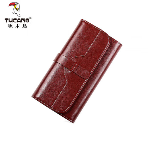 Holzspecker (Tucano) Cowide Wallet Women's Long 2025 Neues Retro-Multi-Karten-Ticket Öl Wachs Karthahnkartentasche Geschenk für Frauen