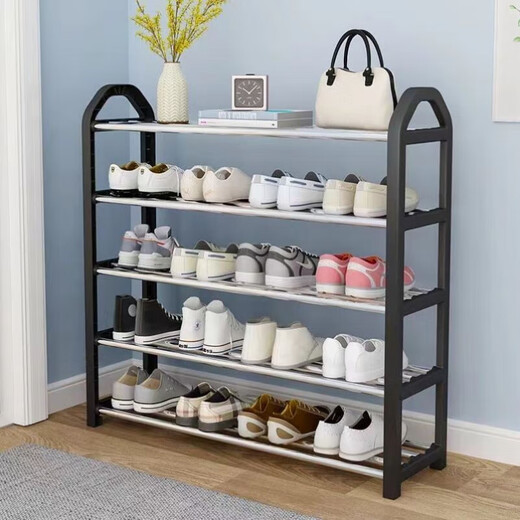Shoe cabinet simple shoe rack door sturdy dormitory rental house dust-proof shoe rack multi-layer home three layers white - 45 cm wide