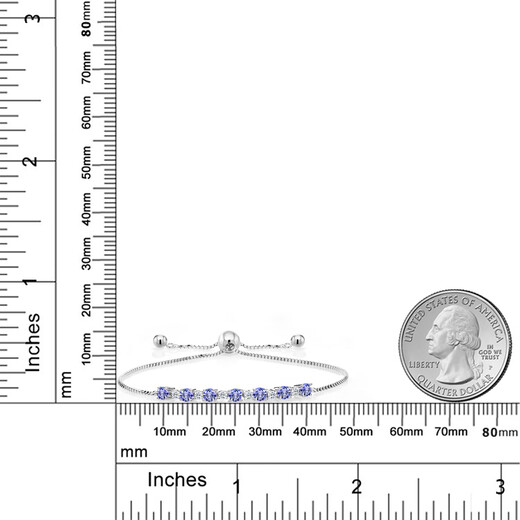 GEM STONE KING 1.2 carat tanzanite bracelet for women 925 silver adjustable full diamond colorful jewelry as a birthday gift for girlfriend