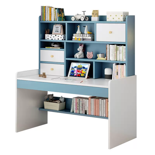 Yusenyi Children's Desk Bookshelf Bookcase Integrated Primary School Student Bedroom Writing Learning Chair Set Simple Home Lift Desk (Hot-Selling) 1 Meter Princess Pink - Pulley Lift Chair