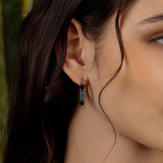 APM Monaco Green Exquisite Hoop Earrings Women 2025 New Women's Earrings Birthday Gift