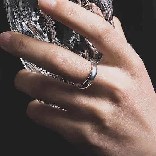 RHM plain ring platinum ring for men and women, platinum couple ring, glossy high-end sense, birthday and Valentine's Day gift for girlfriend, a pair of platinum couple rings + certificate + gift box