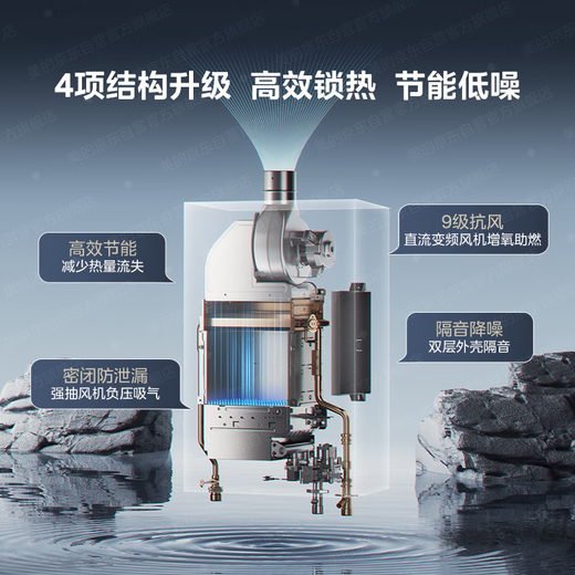 Midea 16-liter gas water heater natural gas, one kitchen and two bathrooms, 15% discount on national subsidy, household intelligent variable frequency constant temperature, energy saving, low water pressure start JSQ30-HWA Pro