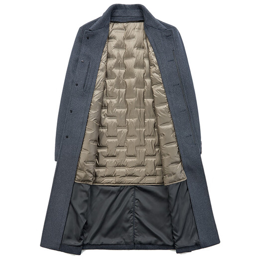 MONTAGUT brand men's wool coat men's lapel middle-aged and elderly dad's long knee-length woolen woolen windbreaker coat winter 2398 gray XL 180 size