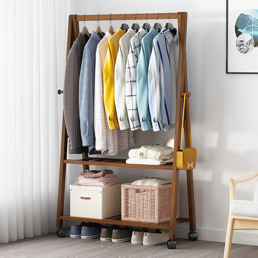 Yubaimuchuang coat rack floor-standing vertical bedroom home multi-functional clothes rack living room door hanging bag hanging clothes rack single layer primary color 60CM