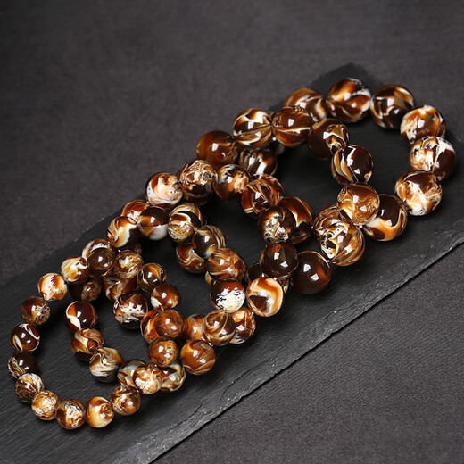 Kou Shiye Selected Burmese Root Amber Bracelet Amber Beeswax Demonic Flower Cave Honey Bead Bracelet for Men and Women Natural Root Amber Diameter 14mm*15 Pieces