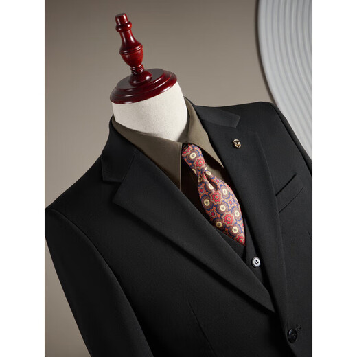 
SAINT ANGELO 2025 autumn suit men groom wedding dress business casual work professional small suit men two buckles - light gray vest three-piece set for tie XL 52