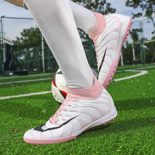 Fußballschuhe für Jungen und Mädchen Training Wettbewerb Schuhe Pink gebrochene Nägel-Zhuo 698 35