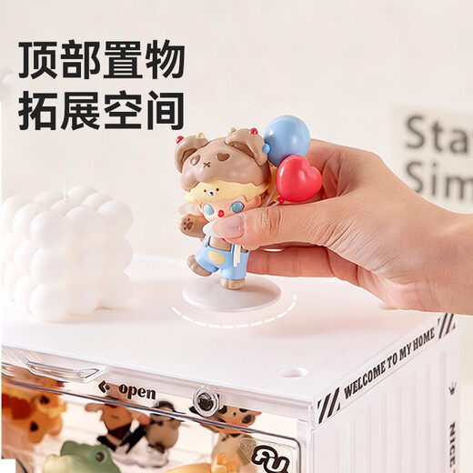 Jingdong-made blind box display box layered transparent dust-proof figure storage box Bubble Mart labubu display stand 3-layer ladder