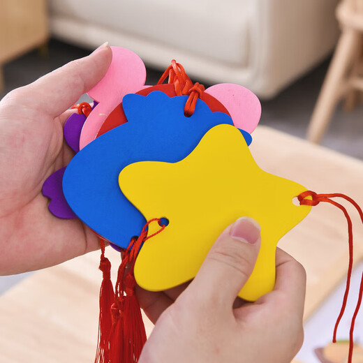 Wooden blessing card handwritten love wish card hanging tag scenic hanging tree temple wish card diy decorative card color five-star style 10 pcs