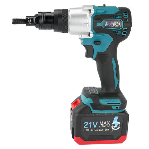 Baima (BAIMA) Baima CD fully automatic riveting nut gun large machine lithium electric pulling mother gun riveting gun cap gun Romliu screw machine M12155 point 2AhCD charging 10 rod tool box