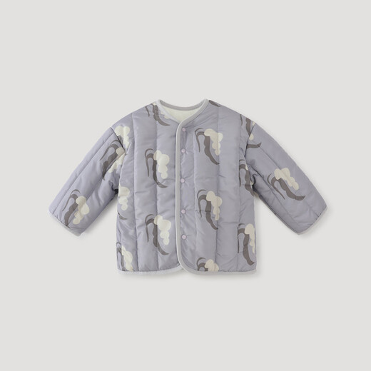 Bali Piglet Children's Cotton Clothes Autumn and Winter Boys' Thickened Warm Bottoming Cotton Jackets Girls' Padded Liner Clothes Baby Jackets Purple Wheat Wave 90