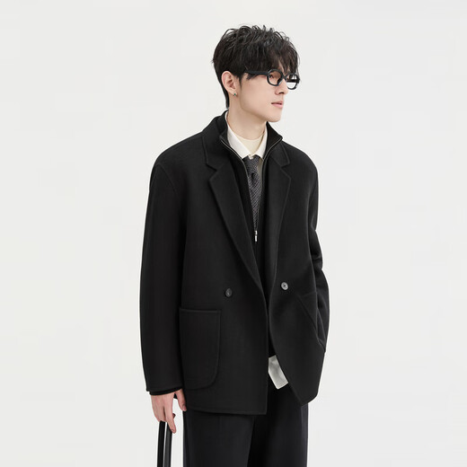 Earl Zall None wool blend Earl Zall 25 autumn and winter short coat men's wool double-sided blazer