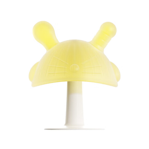 Mushroom teether, infant teething stick, silicone boilable bite gum, anti-eating hand artifact, pacifier, baby teether, green, 2 pack