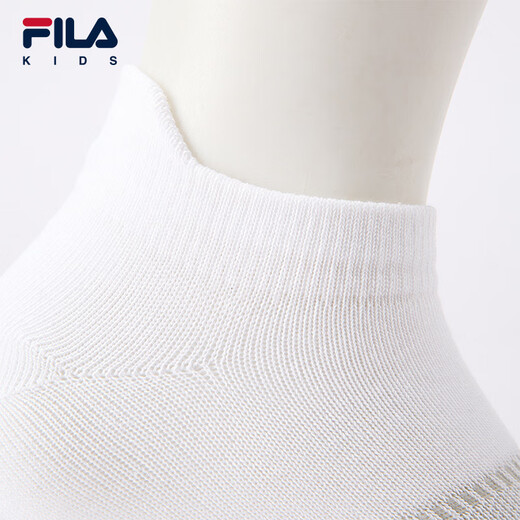 FILA antibacterial function children's socks 2025 winter new unisex children's low-waist 2-pack standard white-99 3-5 years old L