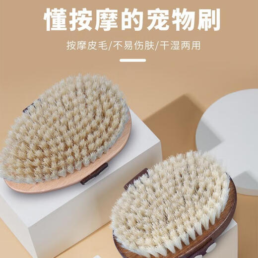 French bulldog special bristle brush dog comb to remove floating hair short-haired dog bath dual-use massage brush artifact bulldog paint hand brush