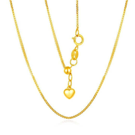 18k gold Chopard chain retractable necklace for women gold rose gold platinum heart-shaped small peach heart pull-out adjustable sweater chain love K yellow Chopard necklace 50cm