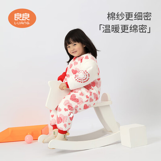 Liangliangliangliang baby sleeping bag spring and autumn all-in-one sleeping bag for all seasons with removable sleeves cotton children's anti-kicking quilt wishful thick cotton 200g 10-15