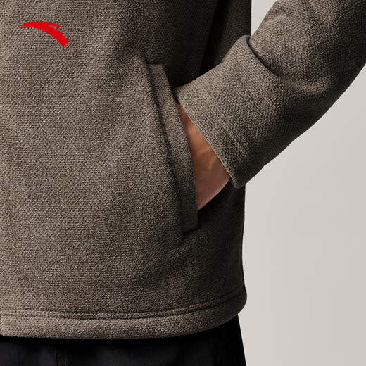 ANTA Fire Shell丨Lightweight Warm Outdoor Stand Collar Fleece Jacket Men's 25 New Antistatic Jacket Jacket Tops Pine Green-2 M (Male 170)