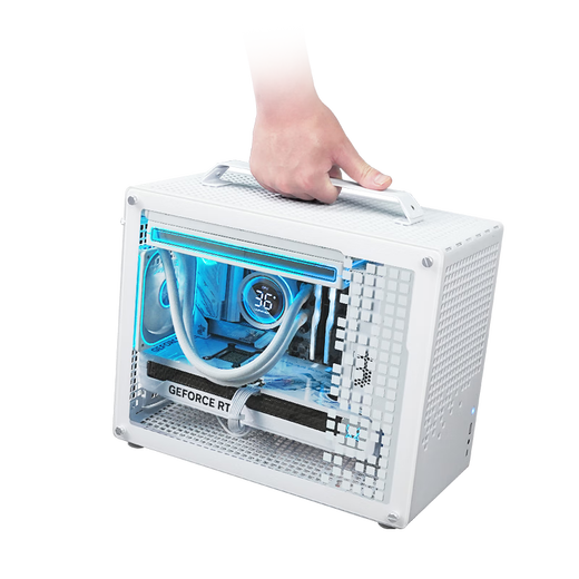 ASUS ROG Kobuki Snow intel Ultra7 265KF/RTX5080/5070TI/5060TI pure white mini ITX desktop assembly computer game console Qiao Sibo Z20 with six丨U7 265KF丨RTX5080